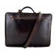 Leather messenger bag briefcase shoulderbag carry on dark brown