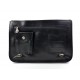 Cartera de cuero bolso messenger de piel negro