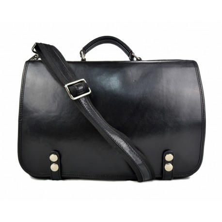 Leather shoulder bag messenger rigid bag women men handbag leather bag satchel carry on black crossbody