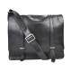 Mens leather messenger bag black shoulder bag genuine leather briefcase