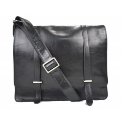 Leder messenger schwarz umhängetasche briefträger kuriertasche schultertasche