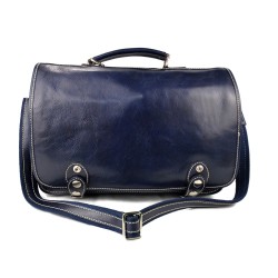 Messenger leather bag office bag mens business shoulder bag satchel blue