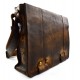 Brown leather shoulder bag leather retro satchel mens women vintage messenger