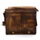 Brown leather shoulder bag leather retro satchel mens women vintage messenger