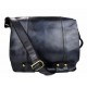 Bolso de cuero bandolera de piel azul bolso vintage espalda hombre mujer de piel bolso messenger