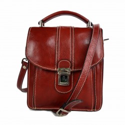 Borsello uomo borsa postino spalla tracolla vera pelle rosso hobo bag