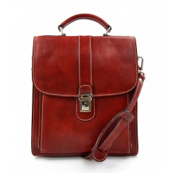 Red hobo bag satchel mens ladies leather shoulder bag made in Italy crossbody bag