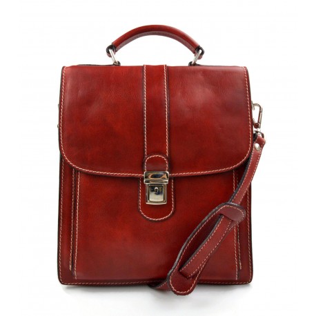 Bandoulière en cuir sac homme femme messenger sac d'épaule sac postier sac hobo rouge