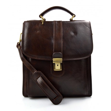 Bolso de hombre bolso de mujer bandolera de cuero marron oscuro cartero cuero genuino hobo bag bolso de espalda