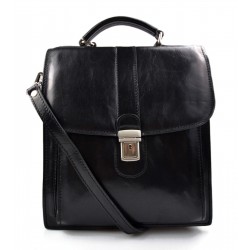Black hobo bag satchel mens ladies leather shoulder bag made in Italy crossbody bag