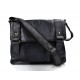 Black leather satchel shoulder bag leather retro satchel mens women vintage messenger