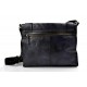 Cartera de cuero bandolera de piel negro bolso vintage espalda hombre mujer de piel