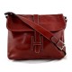 Cartella pelle messenger a tracolla postino borsa vera pelle uomo donna made in Italy rosso