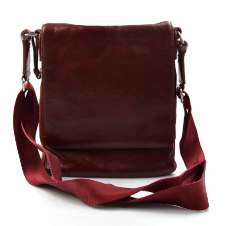 Sac en cuir sac rouge à bandoulière homme femme sac d'épaule bandoulière en cuir