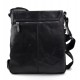 Bolso de piel bandolera de cuero negro cartero de cuero bolso de piel messenger