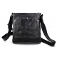 Bolso de piel bandolera de cuero negro cartero de cuero bolso de piel messenger