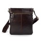 Bolso de piel bandolera de cuero marron oscuro cartero de cuero bolso de piel messenger