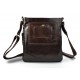 Leather dark brown shoulder bag mens women sling bag messenger leather satchel crossbody