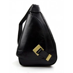 Sac à dos bandoulière en cuir sac homme femme sac hobo noir