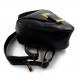 Leather backpack travel bag ladies mens leather weekender black