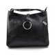 Borsa pelle borsello donna a spalla e a tracolla nero made in Italy vera pelle