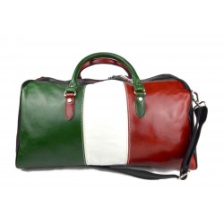 Leder reisetasche sporttasche italienische flagge damen herren ledertasche schwarz