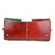 Mens leather duffle bag italian flag shoulder bag travel bag luggage weekender carryon red back