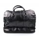 Leather duffle bag genuine leather shoulder bag black mens ladies travel bag gym bag luggage duffel weekender carryon bag