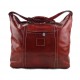 Leather dufflebag XXL weekender red mens ladies travel duffel gym bag luggage