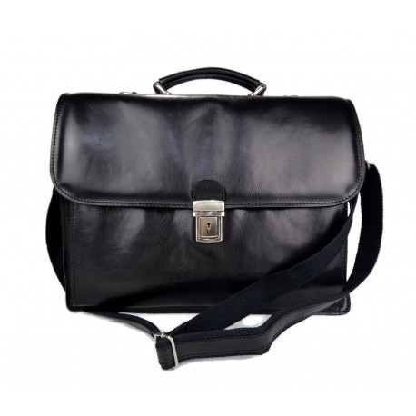 black leather business bag