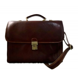 Carpeta de cuero bolso cartera de cuero bolso de hombre bolso de mujer bolso de mano executive bolso de espalda marron oscuro