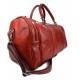 Mens leather duffle bag red shoulder bag travel bag luggage weekender carryon cabin bag