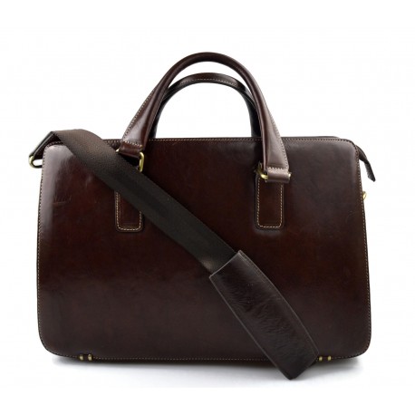 Laptop leather bag messenger satchel mens ladies leather bag brown