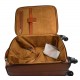 Leder troller reisetasche manner damen mit griff dunkel braun