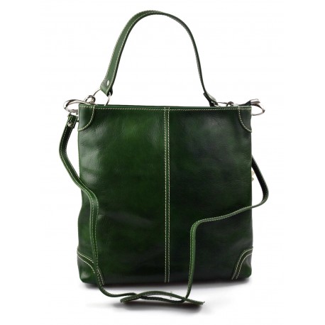 Sacoche femme sac à main en cuir sac d'epaule sacoche de cuir vert