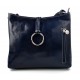 Borsa pelle borsello donna a spalla e a tracolla blu made in Italy vera pelle