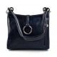 Borsa pelle borsello donna a spalla e a tracolla blu made in Italy vera pelle