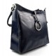 Borsa pelle borsello donna a spalla e a tracolla blu made in Italy vera pelle