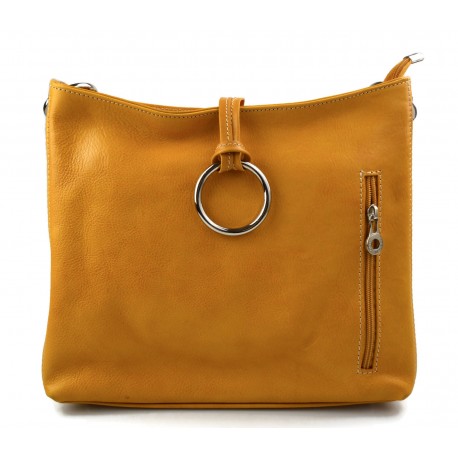 Bolso bandolera de cuero de mujer bolso de espalda de piel bandolera amarillo