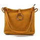 Borsa pelle borsello donna a spalla e a tracolla giallo made in Italy vera pelle