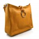 Borsa pelle borsello donna a spalla e a tracolla giallo made in Italy vera pelle