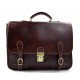 Leather briefcase mens ladies office handbag brown