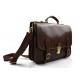 Leather briefcase mens ladies office handbag brown