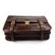 Leather briefcase mens ladies office handbag brown