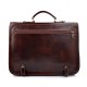 Leather briefcase mens ladies office handbag brown