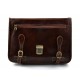 Leather briefcase mens ladies office handbag brown