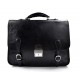 Leather briefcase mens ladies office handbag black