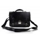 Leather briefcase mens ladies office handbag black