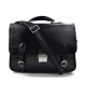 Leather briefcase mens ladies office handbag black