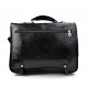 Leather briefcase mens ladies office handbag black